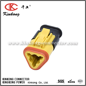 AT06-3S-SR01YEL 3 pole Amphenol female plug housing