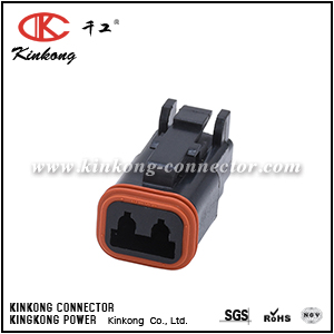 DT06-2S-E004 AT06-2S-BLK 2 pole female black DT series electrical plug 